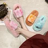 Gioiacombo™ Pantofole in pelliccia di coniglio sfumato di nuovo stile per pantofole in pelliccia con suola spessa autunnali e invernali