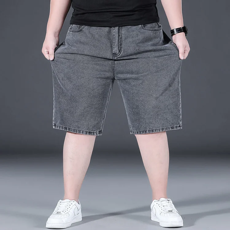 Men Denim Shorts plus Size Denim Shorts Men's Summer Loose Trendy plus Size