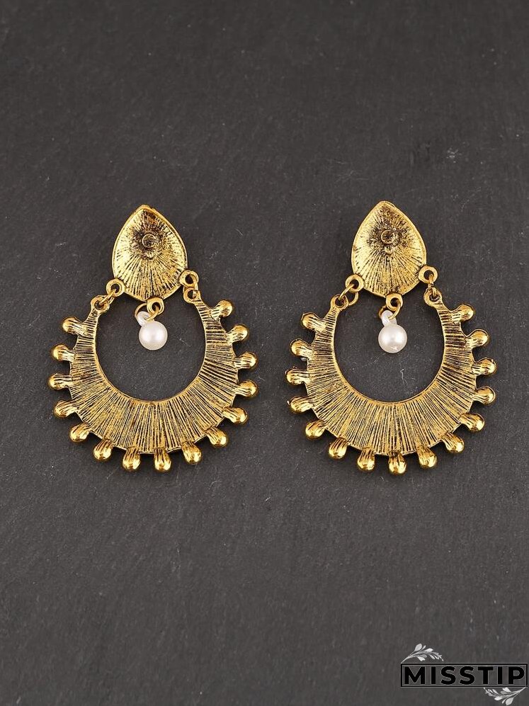 Faux Pearl Decor Drop Earrings