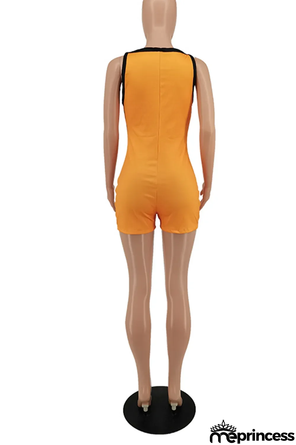 Yellow Casual Solid Split Joint Zipper Collar Skinny Jumpsuits