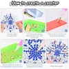 (US Local)8Pcs Wooden Snowflake Diamond Painting Coasters for Art Craft for Home Office