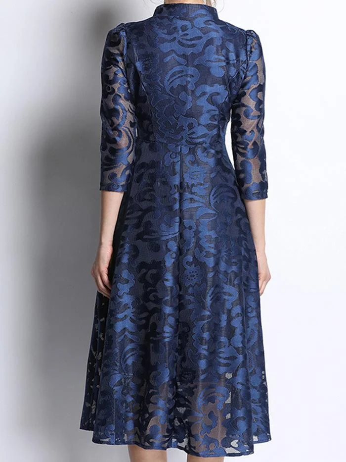 Fashionable and Elegant Lace Mid-length Dress