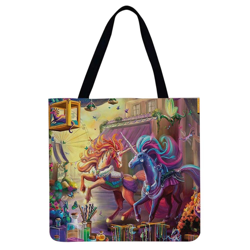 Linen Tote Bag -  Unicorn