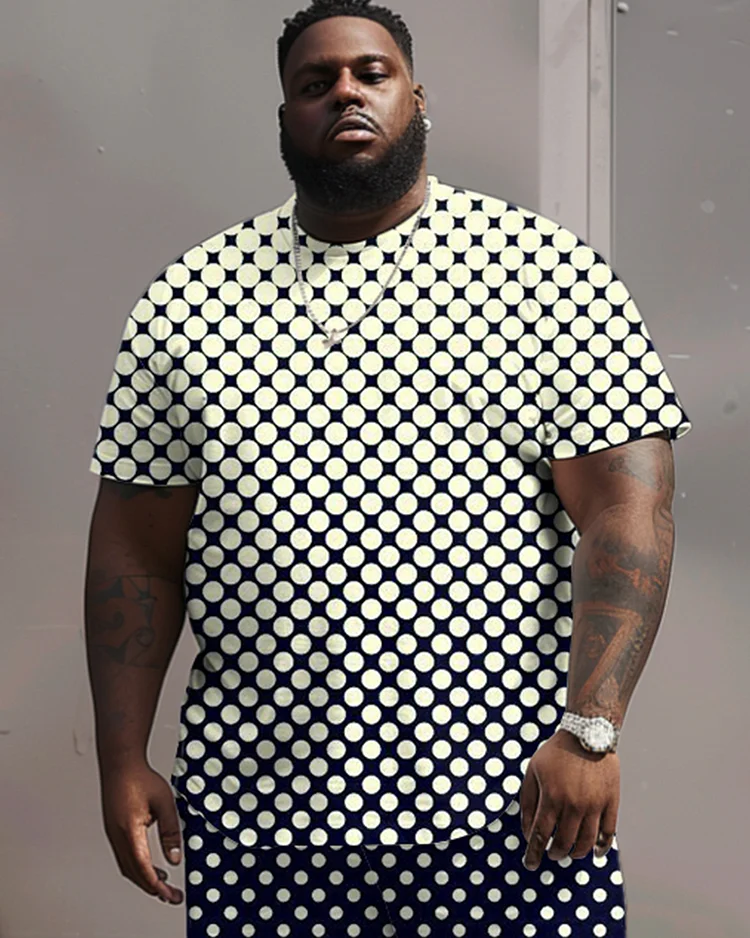Street Simple Geometric Dot Print Large Men's Suit