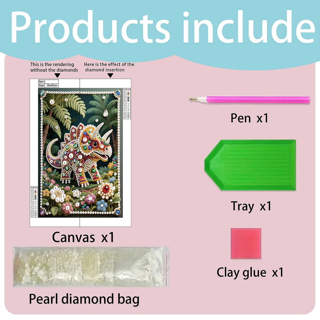 Rhinoceros Special Shaped 5D DIY Partial Drill Pearl Gem Diamond Art Painting Kit for Adults Beginners Home Decor Art Craft Pearl Diamond Painting 30x40cm