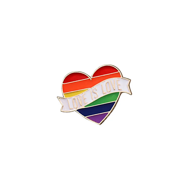 Heart Rainbow Enamel Pin Love is Love LGBT Pride Pin