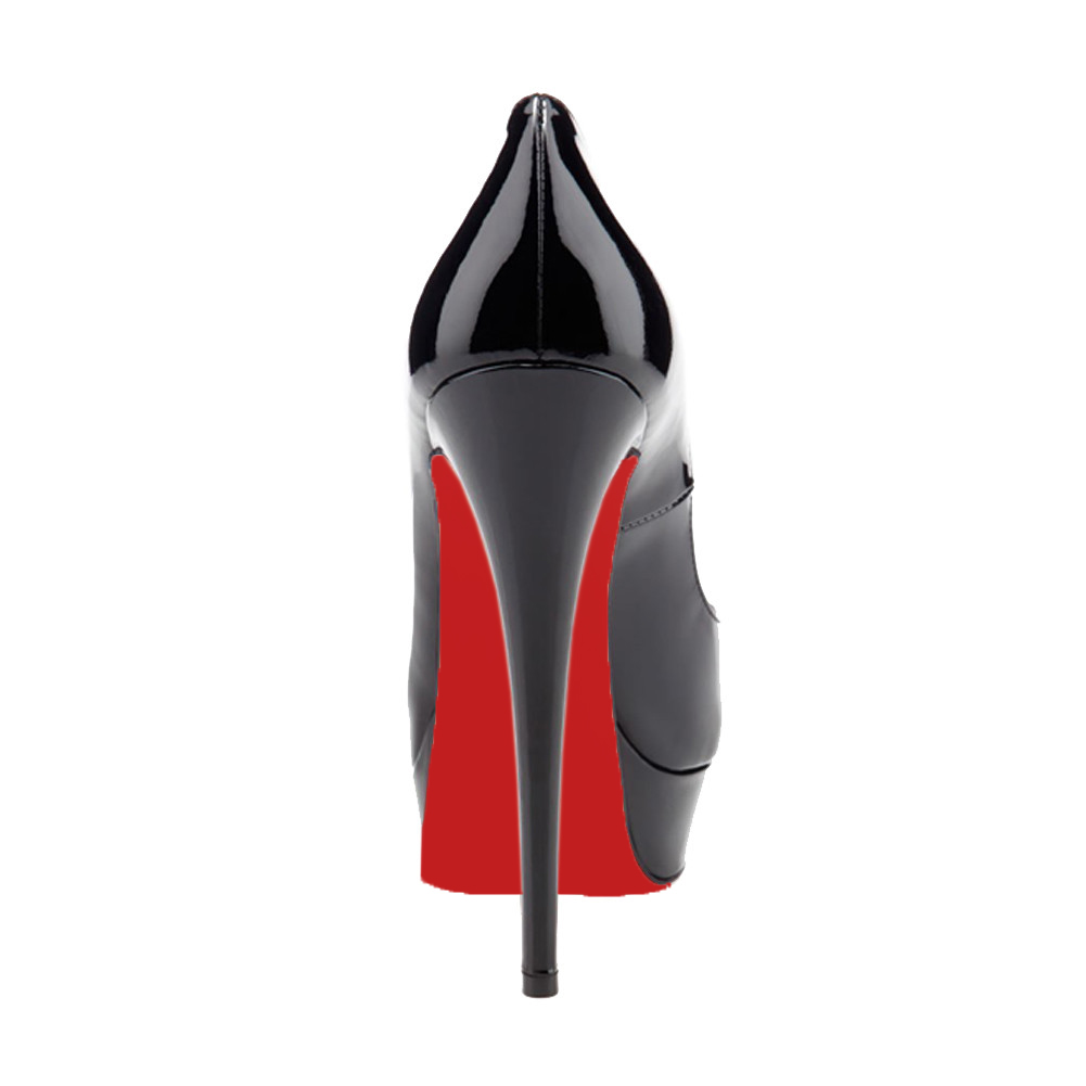 150mm Red Bottom Peep Toe Shoes Sky High Platform Pumps Women's Party High Heels-MERUMOTE