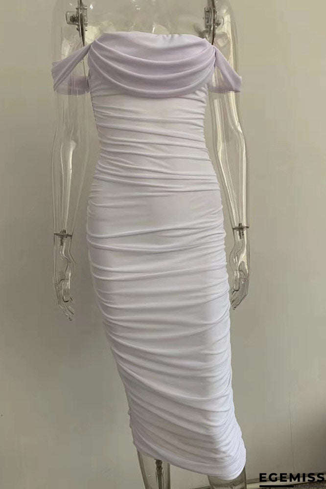 Sexy White Off Shoulder Bodycon Party Cocktail Dress | EGEMISS