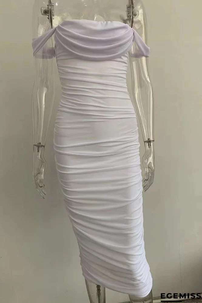 Sexy White Off Shoulder Bodycon Party Cocktail Dress | EGEMISS