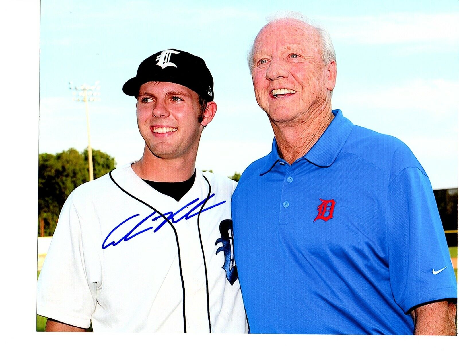 Collin Kaline auto signed Photo Poster painting Whitecaps Detroit Tigers prospect Al Kaline c