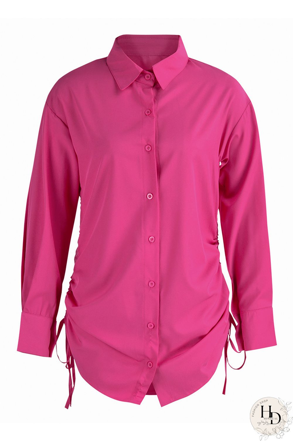 Yellow Fashion Casual Solid Bandage Hollowed Out Turndown Collar Shirt Dress