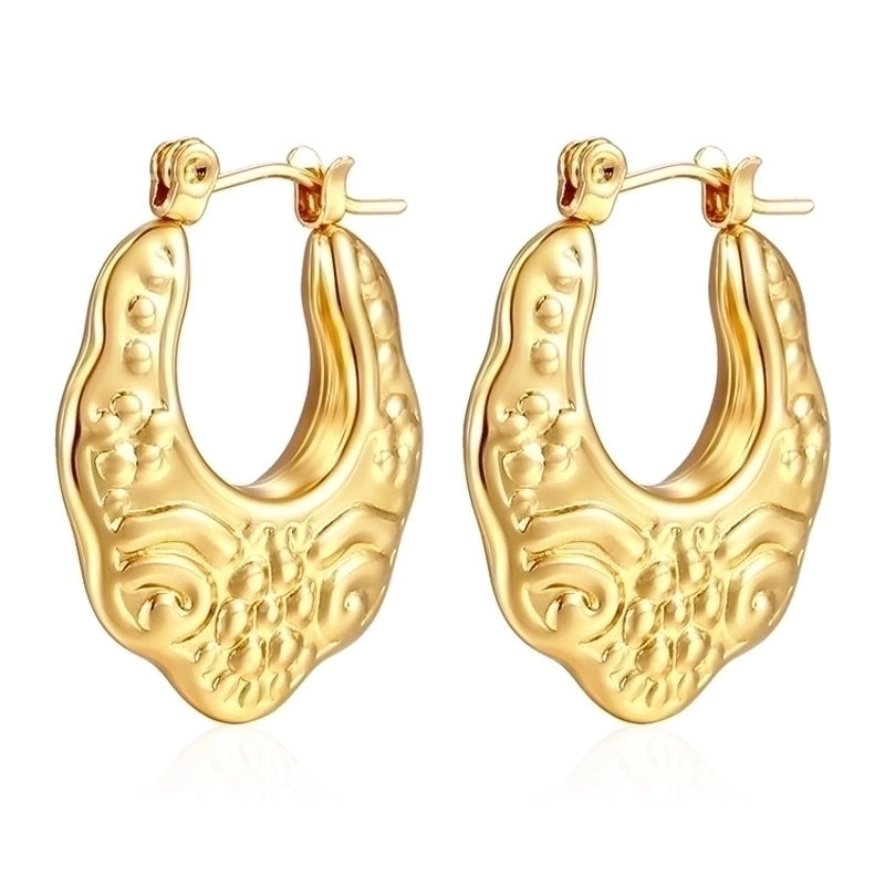 1 Pair Fashion Solid Color Plating 304 Stainless Steel 18K Gold Plated Earrings