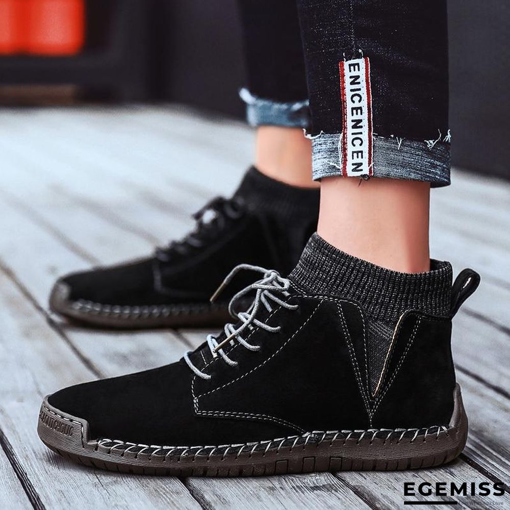 Men Casual Shoes High Top Boots Shoes Fashion Outdoor Army Travel Botas Hombre Sock Man Brithsh Sneaker | EGEMISS
