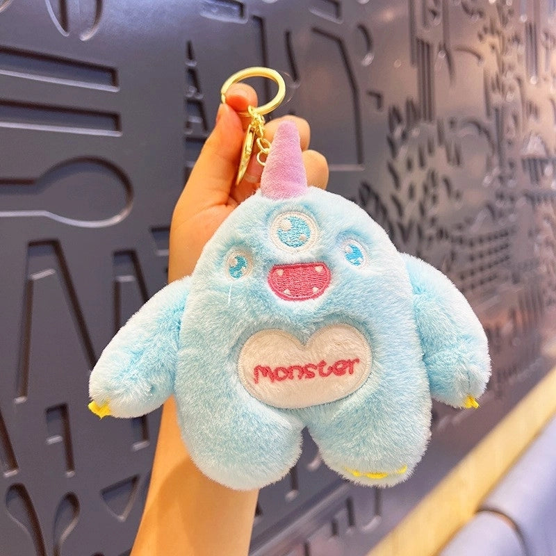 Cute Solid Color Plush Patchwork Women’s Keychain