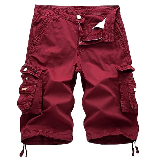 Red cargo shorts color option