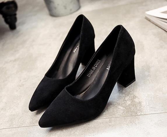 High Heels Women Pumps Sexy Nightclub Wedding casual shoes Pointed Toe Parties Dress Slip-on Summer Flock Shallow Square
