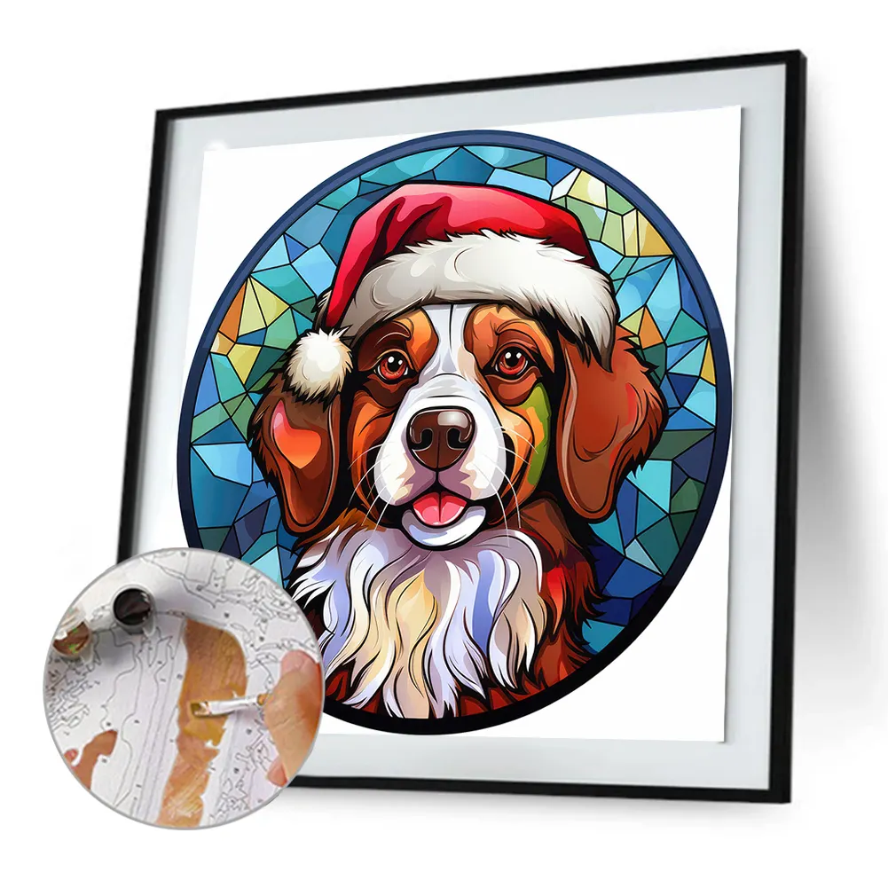 DIY Paint By Number 40*40cm - Christmas Dog