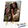 (US Only)Paint By Numbers Kit On Canvas DIY Oil Art Horse Picture Home Wall Decor40x50cm