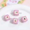 Lovely Chessboard Flower Dice Square Acrylic Beads DIY Jewelry