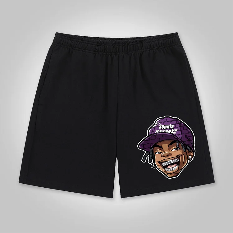 Street Trend Cartoon Graffiti Big Head Graphic Shorts
