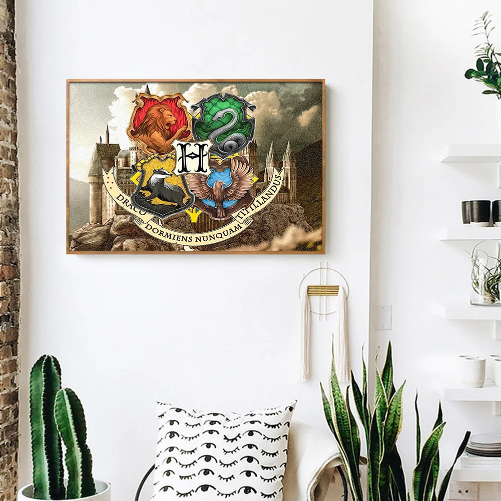 Full Round Drill Mosaic Craft Picture DIY School Badge 5D Diamond Painting