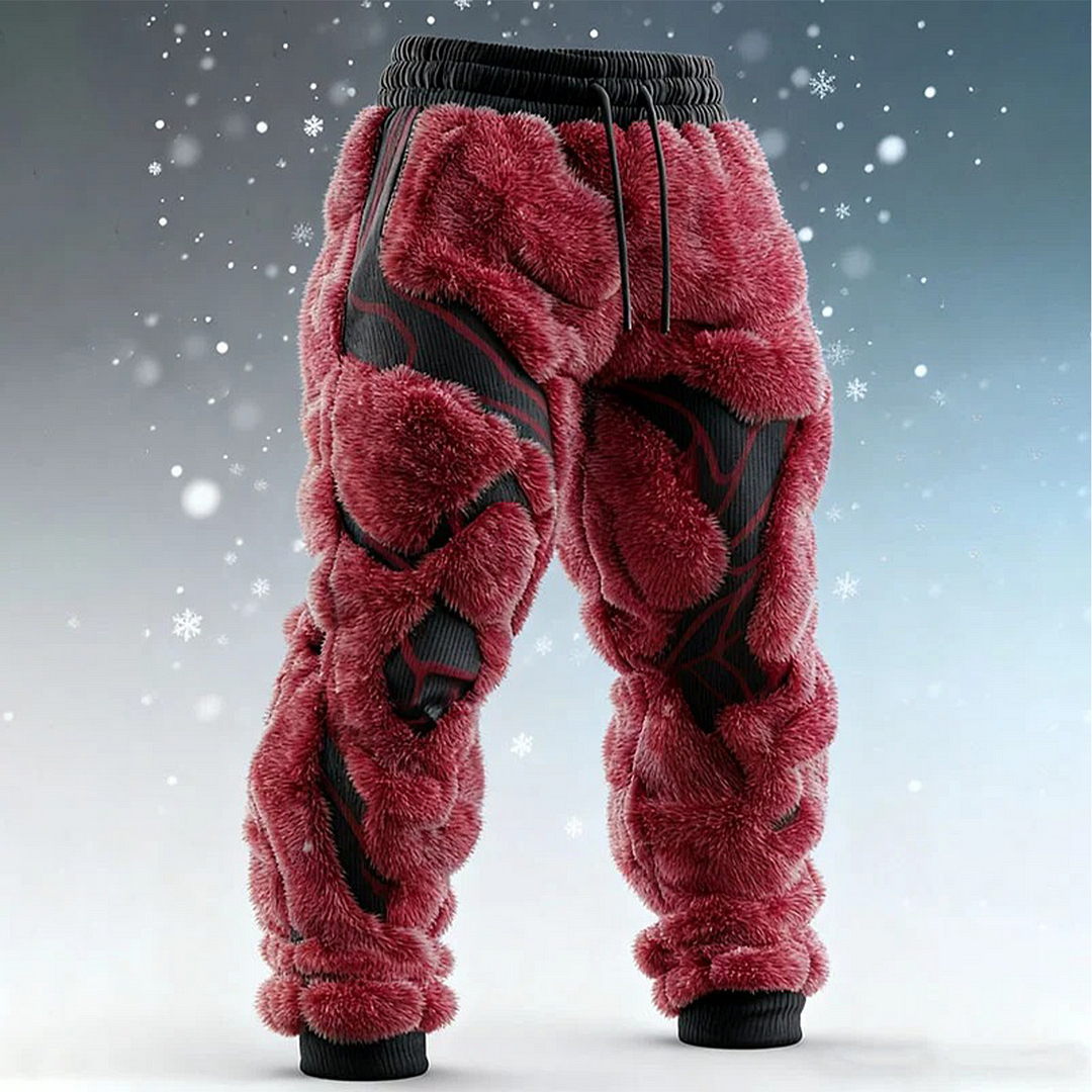 3D Print Christmas Ugly Sweater Men's Muscle Line Art Cozy Pants-inspireuse