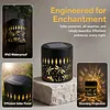Solar Mandala Lights Outdoor Metal Solar Powered Wall Lamp Decorative Weatherproof Projector Light for Patio Backyard Garden Deck Step Decor