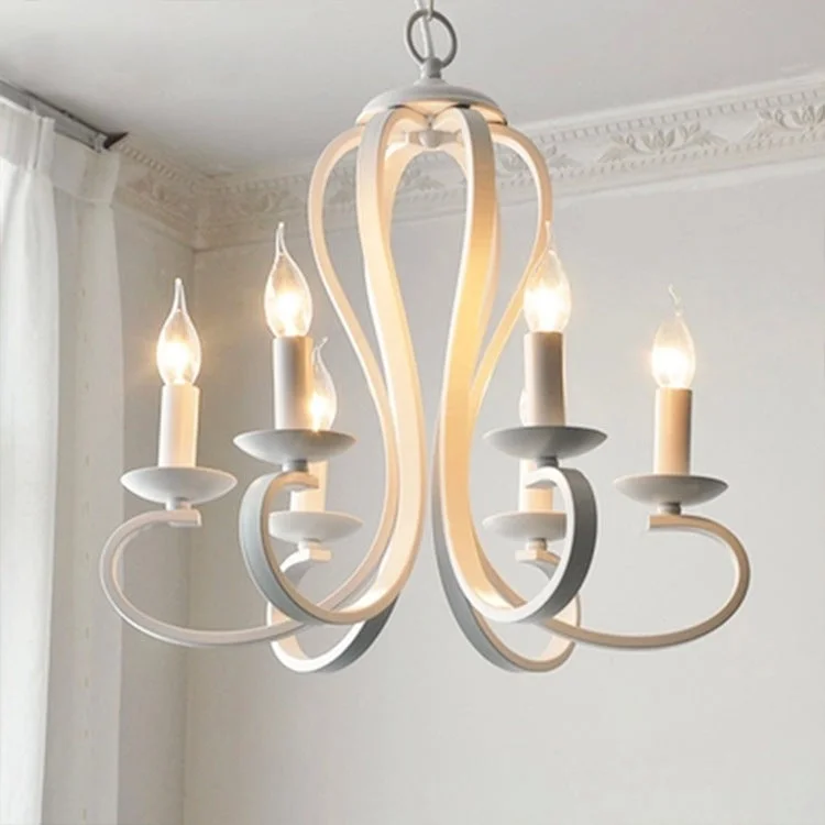 Creative Simple Candle Lamp Personalized Iron Art Living Room Dining Room Bedroom Clothing Store Style Chandelier