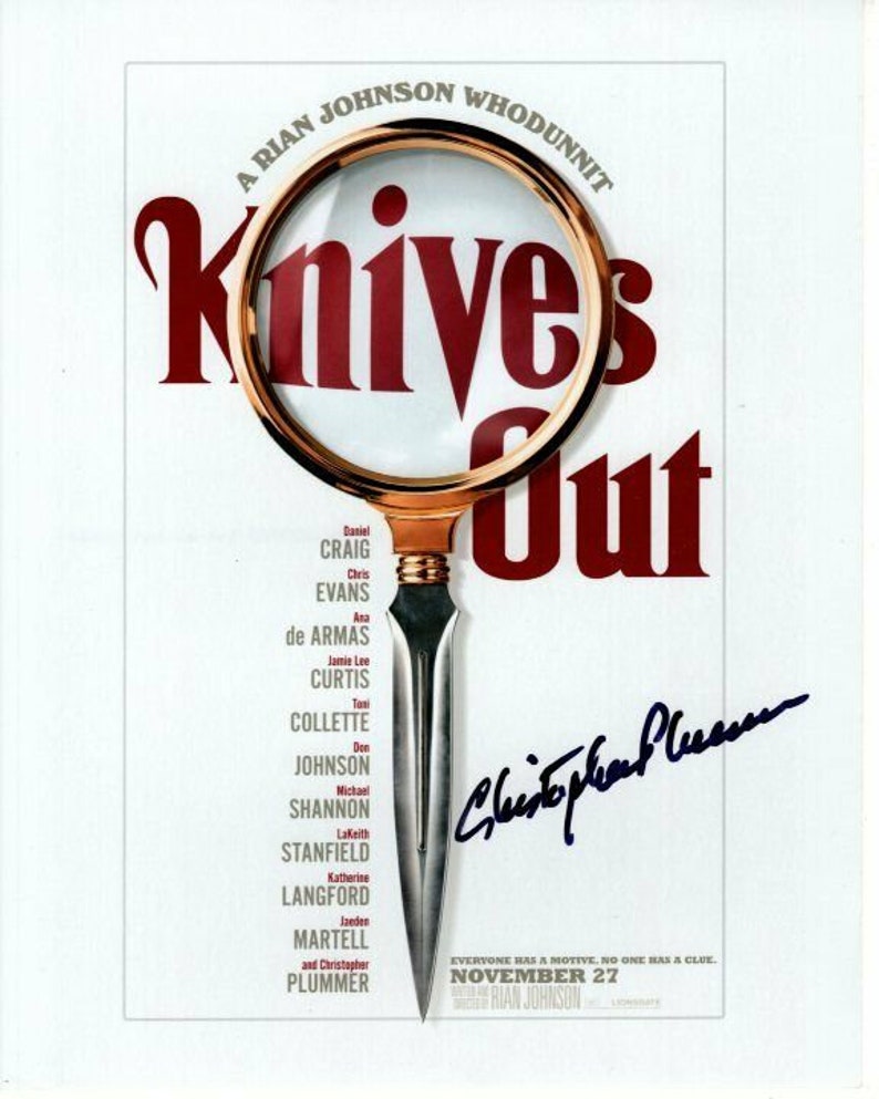 Christopher plummer signed autographed 8x10 knives out harlan thrombey Photo Poster painting