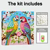 Two Birds Art Diamond Painting Kit for Adults Home Decor 25x25cm With Frame