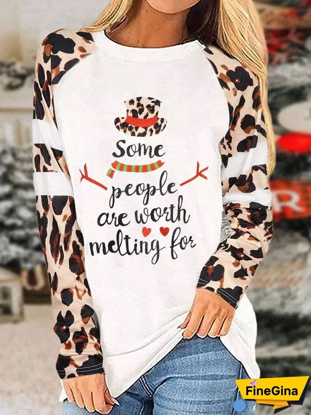 Women's Christmas Some People Are Worth Melting For Print Sweatshirt