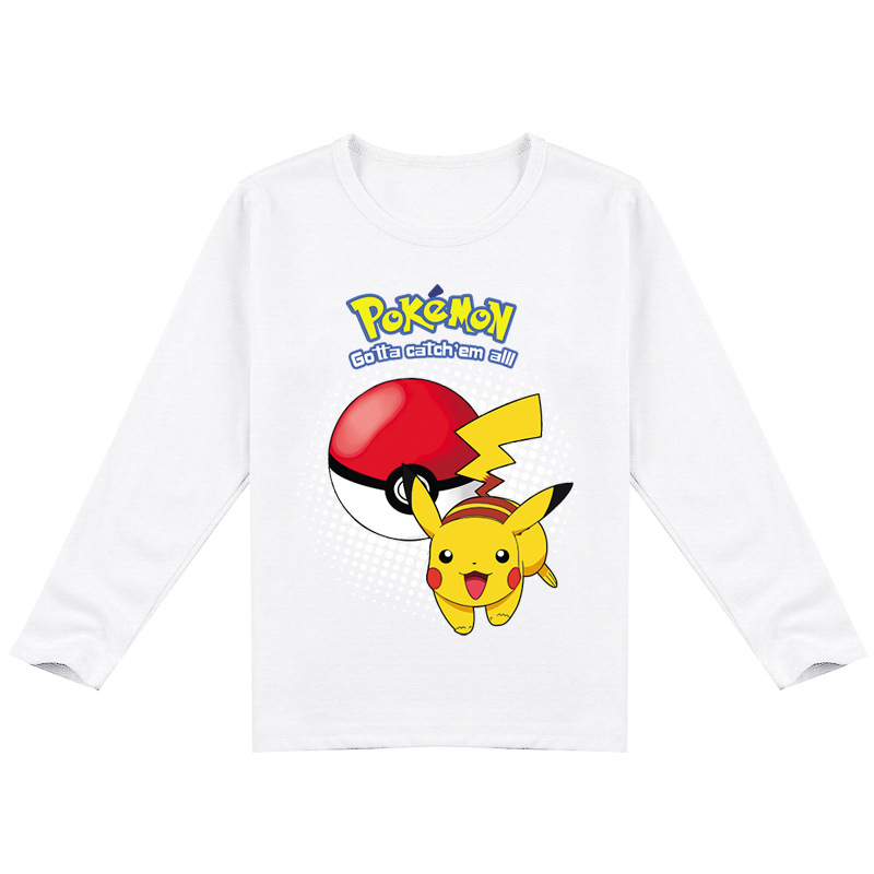 Mayoulove Pikachu Kids Long Sleeve T-Shirt - Cute and Comfy Pokemon Print for Boys and Girls - Perfect for Casual Wear and Playtime - Ideal for Fans of the Iconic Anime Character - Unisex Design for Toddlers and Children-Mayoulove