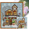 Christmas Cabin - 14CT Stamped Cross Stitch - 15*17cm