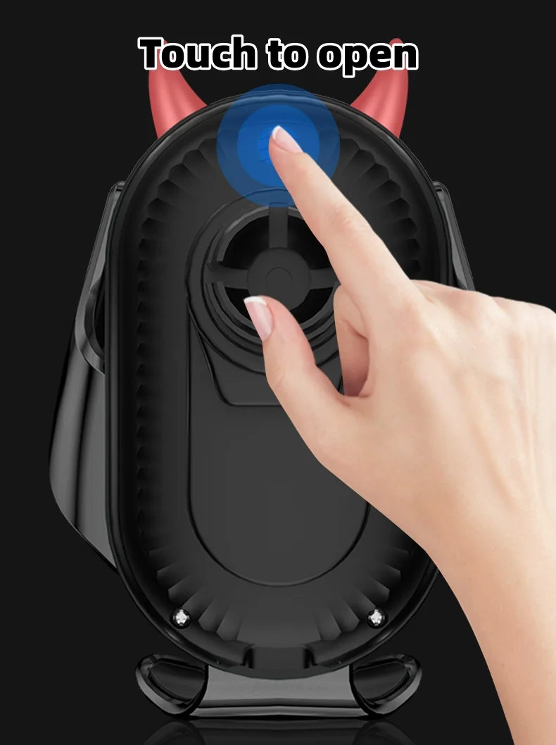 Car mobile phone holder with illuminated car LOGO (wireless charging model)