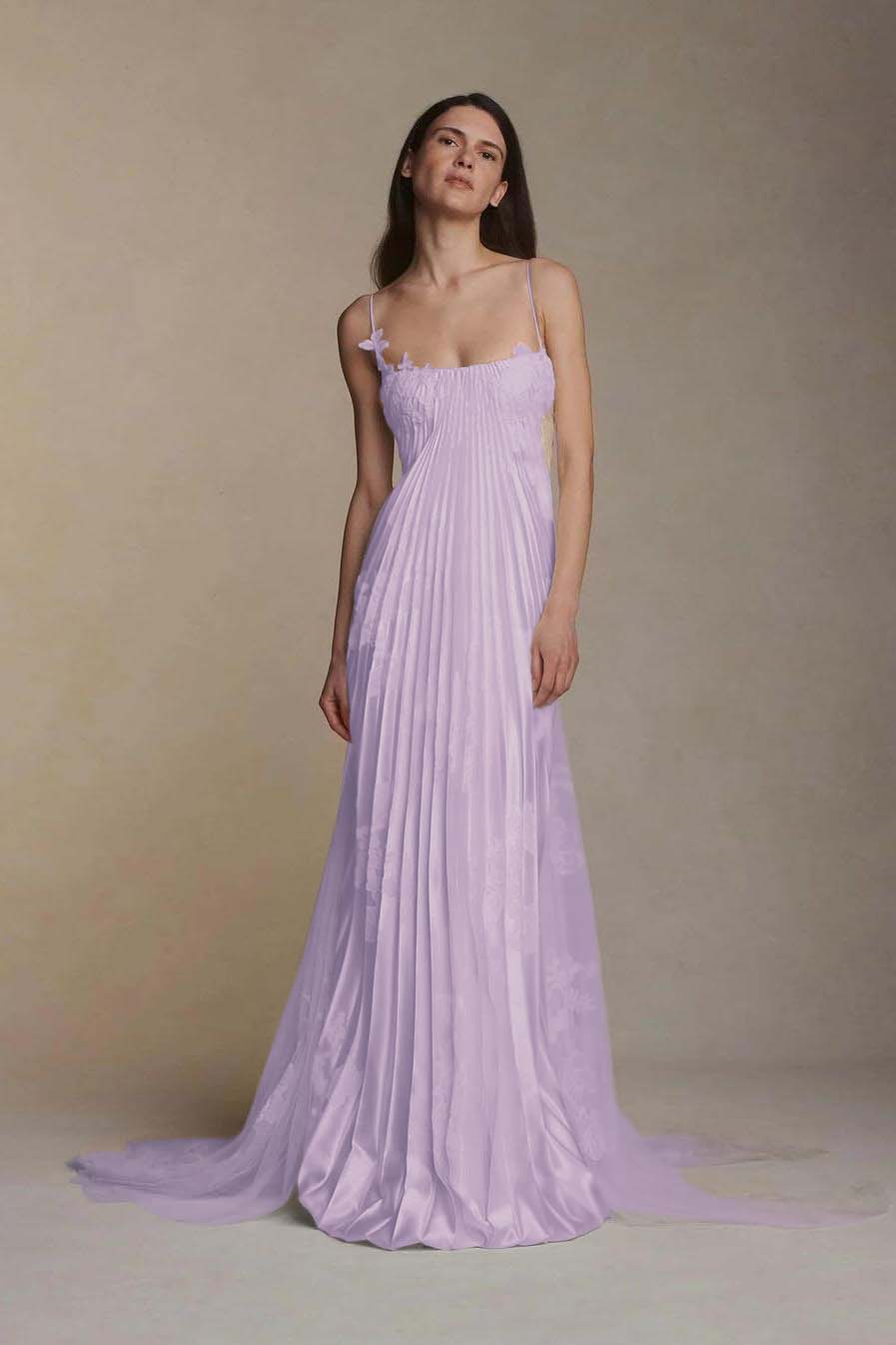 Lvs&Broner Stain Spaghetti Strap Sleeveless Long Prom Dress With Appliques