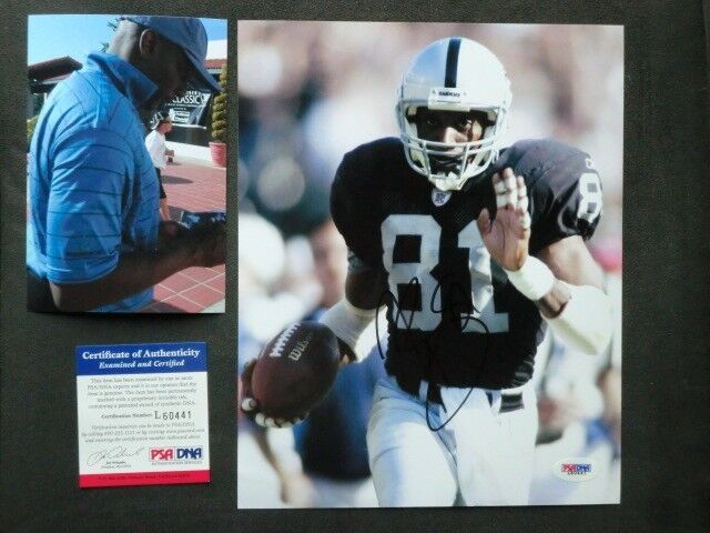 Tim Brown Hot! signed Oakland Raiders 8x10 Photo Poster painting PSA/DNA cert PROOF!!