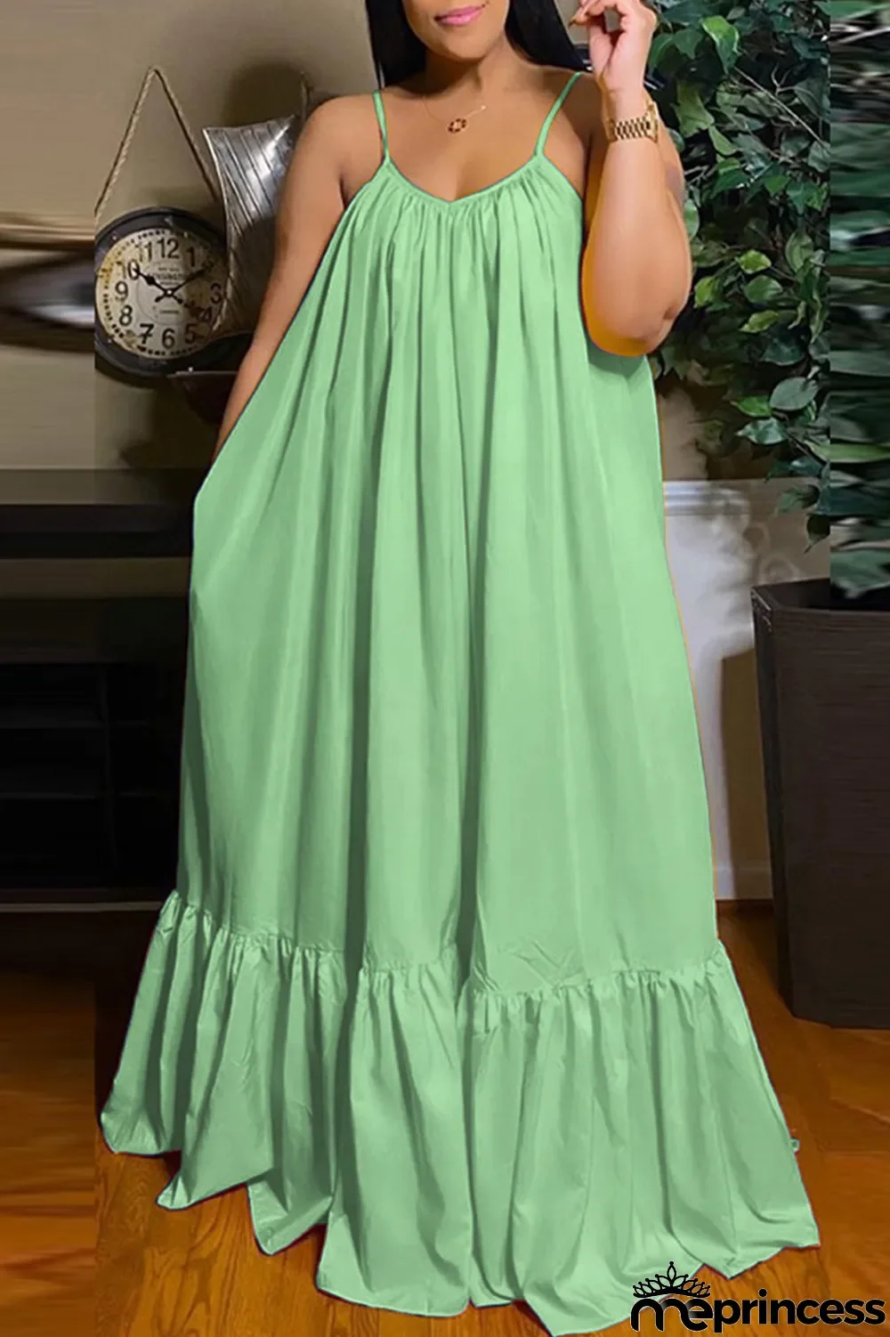 Light Purple Sexy Casual Solid Backless Spaghetti Strap Loose Sling Dress