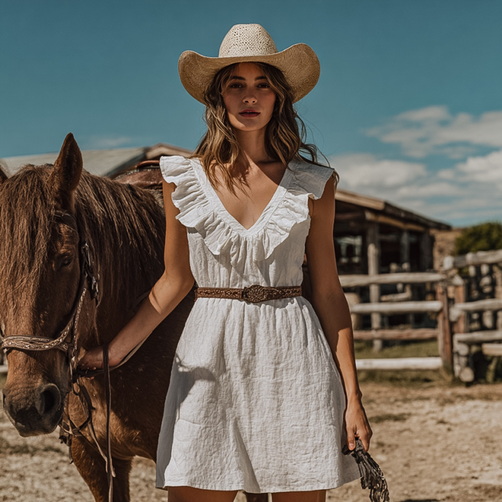 Charming White Ruffle Dress
