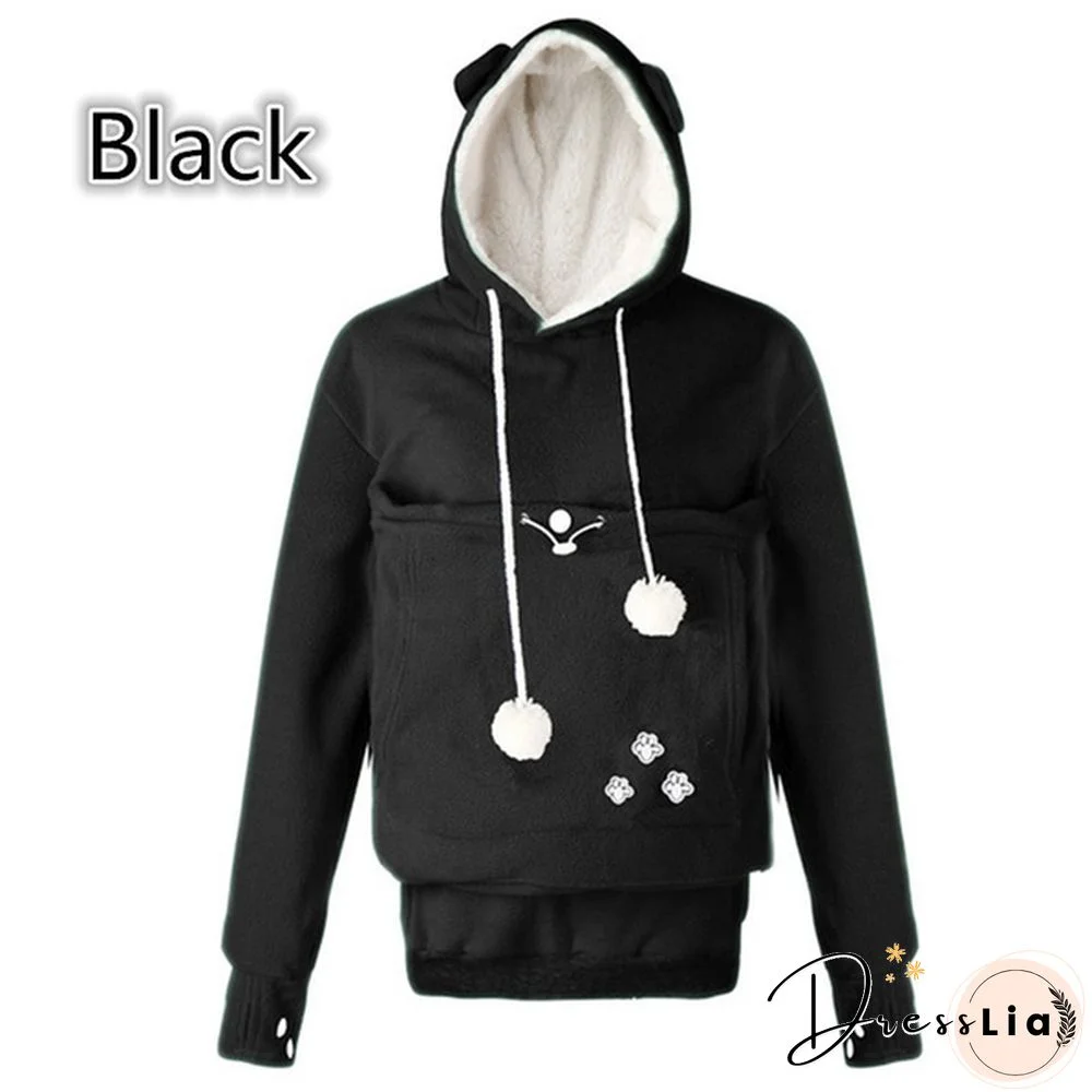 Winter Hoodies Fashion Pet Hoodie Cat And Dog Big Pocket Lovers Long Sleeve Coat