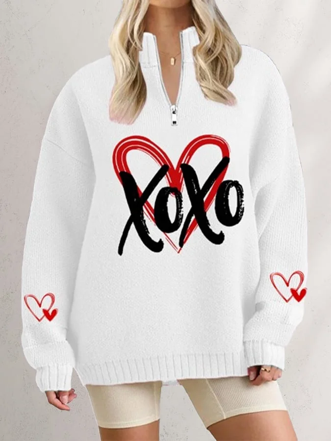 Women's Valentine's Day Heart Casual Sweatshirt