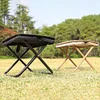 9in Tall Portable Camping Stool with Carry Bag Folding Stool for Travel Hiking
