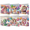 6Pcs carte de voeux d&rsquo;anniversaire-bricolage d&rsquo;animaux