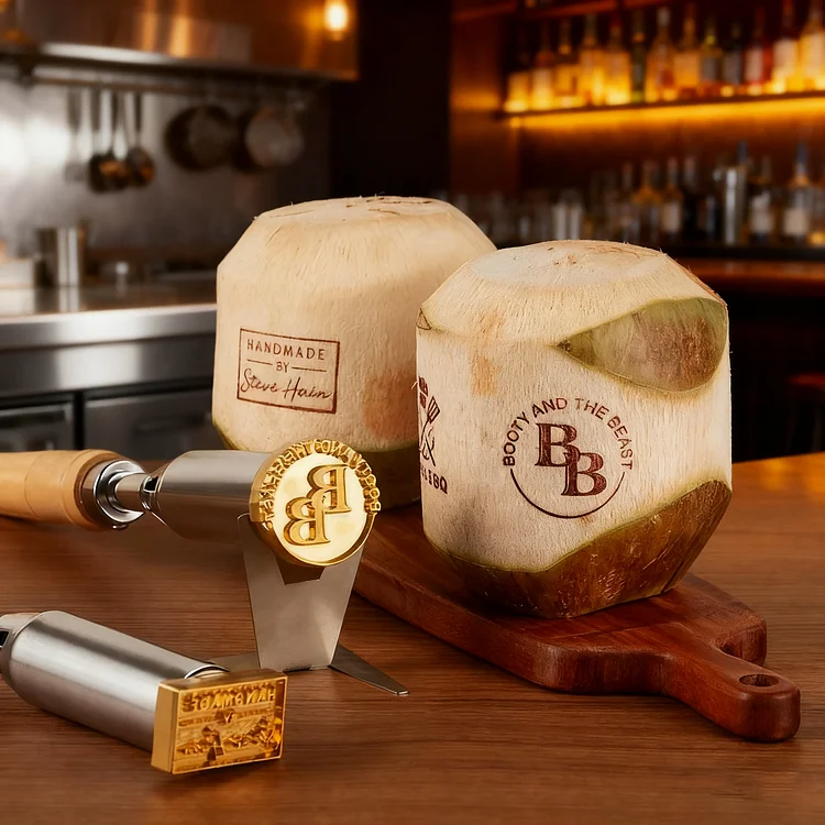 Custom Coconut Brand Iron Electric Logo Stamp for Restaurants, Cafes & Retail Custom Burning Stamp Custom Wood Branding Iron For Woodworkers Personalized  Branding Iron For Food
