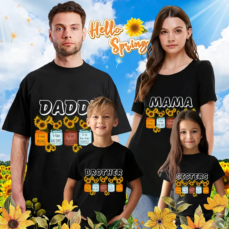 Sunflower Spring Family T-shirt-BSLY0053