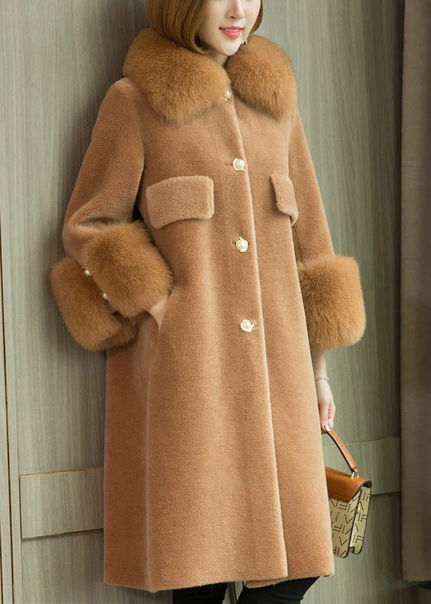 bustsize112cmPeterPanCollar TeddyCoatFaux Fur Outwear - 毛皮