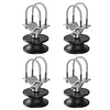 [US Local Warehouse] Pack of 4 Nylon Sliding Gate Rollers w/H-Shaped Wheel Groove Mini Nylon Track Wheel Roller Cantilevered Rail Fence Kit Sliding Hardware Kit for 4in Square Post 2in Fence Frame