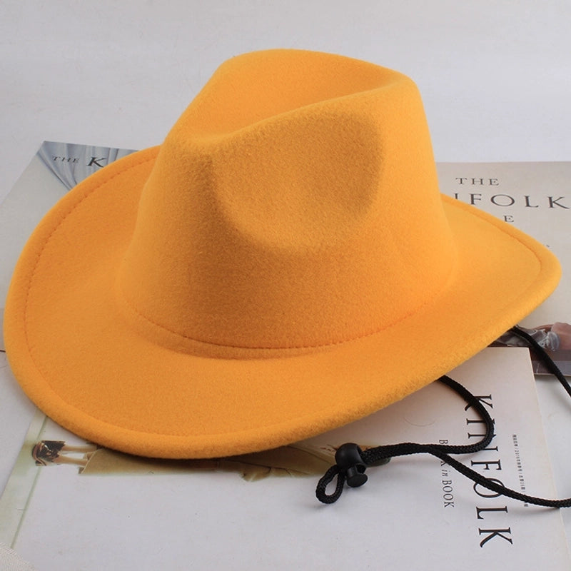 Spring And Summer Style Woolen Cloth Cowboy Hat Men And Women Couples Ethnic Style Roll-up Hat Sunshade Hat Jazz Hat
