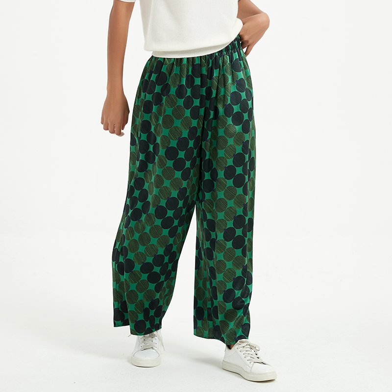 Printed Mulberry Silk Pants For Women REAL SILK LIFE