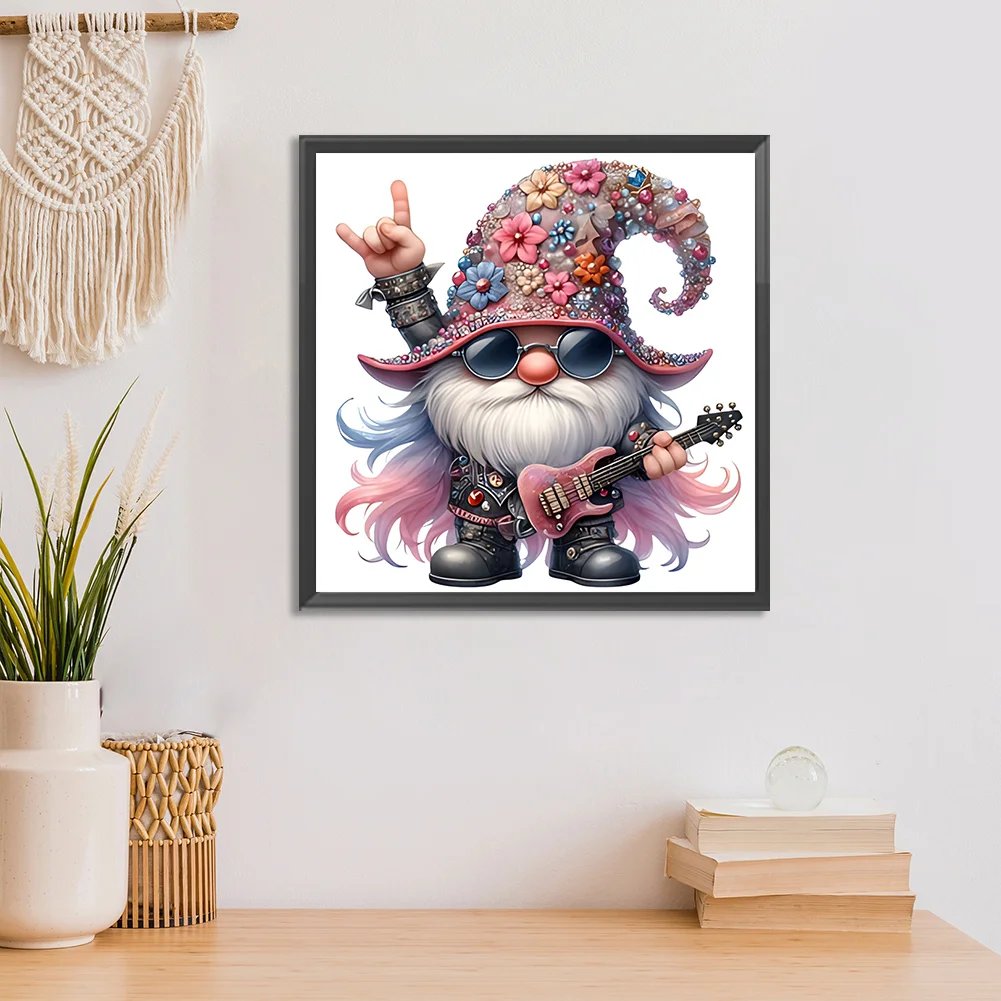 Diamond Painting - Full Round Drill - Guitar Gnome(Canvas|30*30cm)