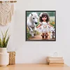 Diamond Painting-DIY Full Round Drill Girl and Pony Puppy